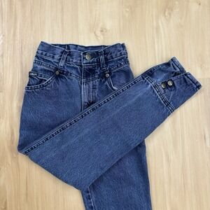 VTG Chic Kids Girls Jeans Slim 12 Dark Wash Button Details 80s 90s